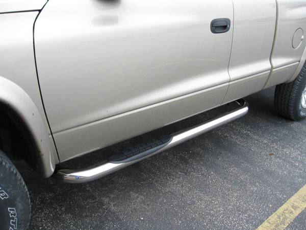 Dodge Dakota Club Cab with Stainless Steel Trail FX 3" Nerf Bars