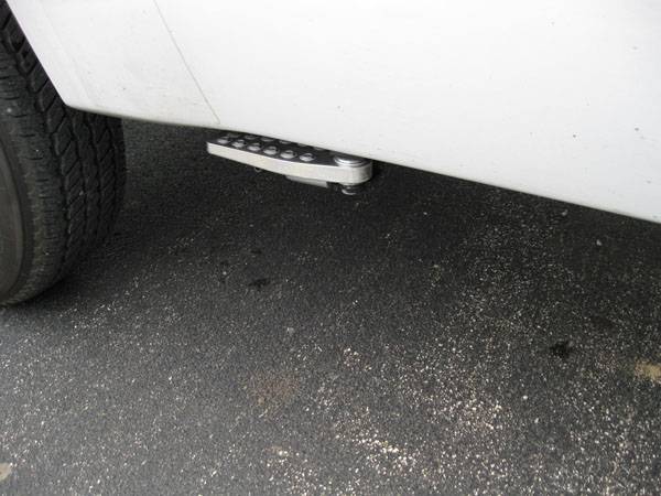 Bully Aluminum Truck Bed Side Step. Folds in When Not in Use.