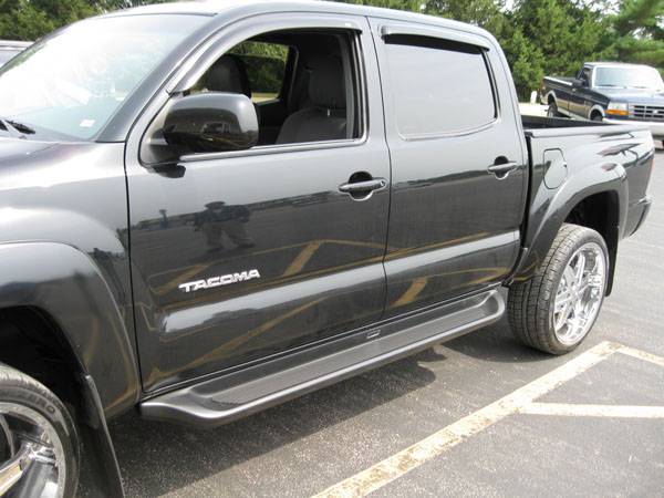 Toyota Tacoma AVS Smoke Ventvisors and Owens Transender Series ABS Plastic Running Boards