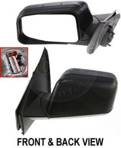 Kool Vue - 08 FORD EDGE MIRROR LH, Power, Heated, Manual Folding, Memory, w/ Puddle Lamp, Smooth Black, Paint to