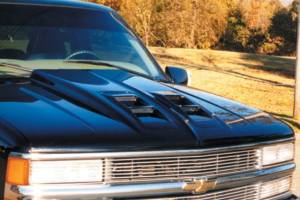 Reflexxion - 92-99 Chevrolet GMC Suburban & 95-99 Chevy Tahoe GMC Yukon Widebody Cowl Ram Air Style Cowl Induction Hood #706601