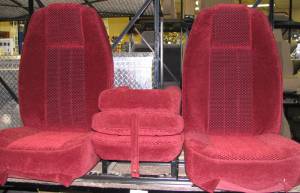 DAP - 73-79 Ford Full Size Truck C-200 Burgundy Cloth Triway Seat 2.0