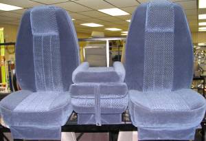 DAP - 80-96 Ford F-150 Ext Cab with Original OEM Bucket Seats C-200 Blue Cloth Triway Seat 2.0 