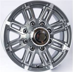 16 in. 8 Lug T06 Gray Aluminum Trailer Wheel 