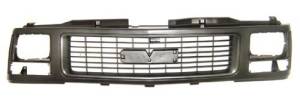 OE - 94-98 GMC C/K Truck/95-99 Yukon Gray/Paint-to-Match Replacement Grille Assembly w/ Composite Headlights
