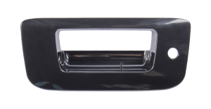 07-14 Chevy Silverado/GMC Sierra Tailgate Handle Bezel, Smooth Black, w/ Key Hole, w/o Camera