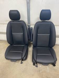 19-2023 Mercedes Benz Sprinter Van Black Leather Front Bucket Seats