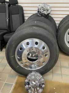 13-24 Dodge Ram 4500/5500 Cab & Chassis 225/75/19.5" Wheels and Tires Set of 4 Aluminum Outer Wheels and Tires Only