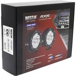 Westin - Westin Axis LED Auxiliary Light Hi Power 4.7 in. Spot w/3W Osram Incl. Light/Mounting Hardware/Pigtail Harness w/Connectors Set Of 2 - 09-12007A-PR