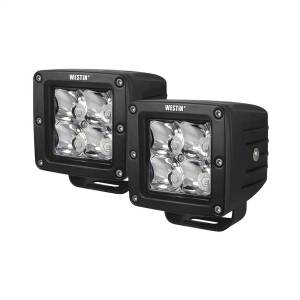 Westin - Westin HyperQ LED Auxiliary Light Pair 3.2 x 3 in. 5W Cree Flood Beam - 09-12200B-PR