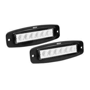 Westin - Westin FM6 Flush Mount LED Auxiliary Light Single Row 6 x 3W Bridgelux w/Terminated Wiring Set Of 2 - 09-1918FM6