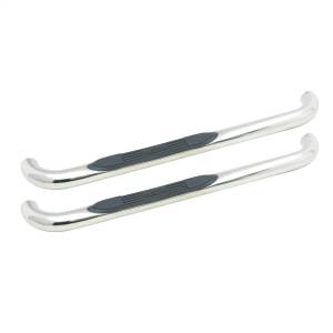 Westin - Westin E-Series 3 Round Nerf Step Bars Single Step Pad Polished Stainless Steel Mount Kit Included - 23-0500