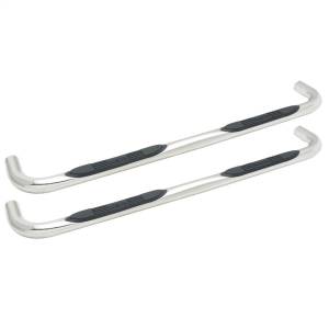 Westin - Westin E-Series 3 Round Nerf Step Bars Single Step Pad Polished Stainless Steel Mount Kit Included - 23-0530