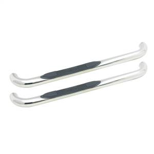 Westin - Westin E-Series 3 Round Nerf Step Bars Single Step Pad Polished Stainless Steel Mount Kit Included - 23-1100