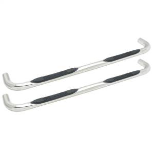 Westin - Westin E-Series 3 Round Nerf Step Bars Dual Step Pad Polished Stainless Steel Mount Kit Included For Double Cab - 23-2770