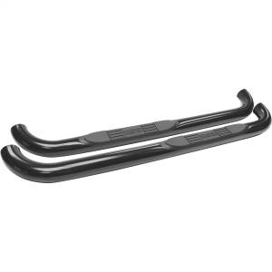 Westin - Westin E-Series 3 Round Nerf Step Bars Black Steel Mount Kit Included Rocker Mount - 23-3925