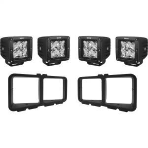 Westin - Westin Outlaw Bumper LED Light Kit Square For Outlaw Front Bumpers Incl. 4 HyperQ LED Lights And 2 Brackets - 58-9915