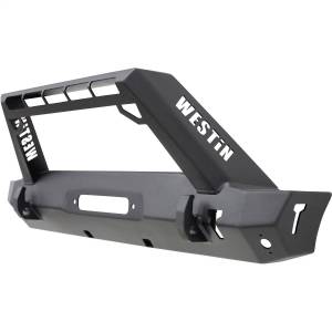 Westin - Westin WJ2 Stubby Front Bumper w/LED Light Bar Mount Steel Textured Black Incl. Mounting Bracket Hardware And Install Sheet - 59-80085