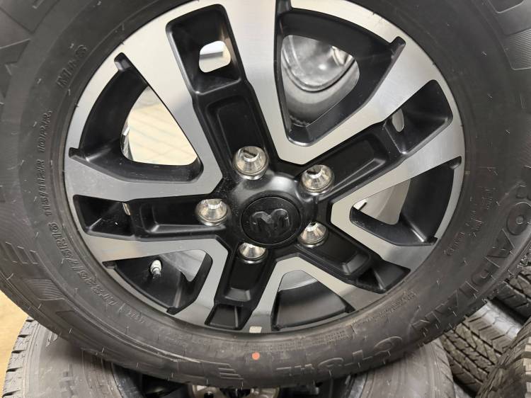 15-25 Dodge Promaster Van-5 Lug Black and Machined Alumium Wheels-LT225/75R16 Nexen Roadian CT8