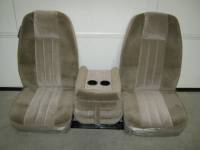 Custom C-200 Tri-Way Seats 2.0 - Ford Truck Seats 2.0  - DAP - 80-98 Ford F-250/F-350 Ext Cab with Original OEM Bucket Seats C-200 Tan Cloth Triway Seat 2.0