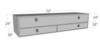 Unique - Unique Brute 72 in.x20 in.x24 in. High Capacity Stake Bed Contractor TopSider w/ Bottom Drawers Commercial Class - Image 2