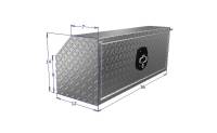 Unique Brute Commercial Class Toolboxes - Under Body - Unique - Unique Brute HD 12 in. x 14 in. x 36 in.L HD Under Body, .100 thick diamond, drop down door, w/ rear angle to avoid fuel fill