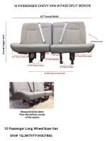 11-21 Chevy Express/GMC Savana Van 4-Passenger Gray Cloth Split Bench Seat - Image 11