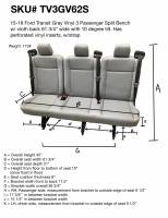 2015-2018 Ford Transit Van OEM Gray Vinyl 3-Passenger 62 in. Split Bench Seat - Image 29