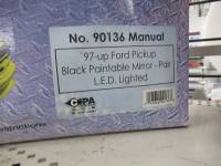 97-04 Ford Truck CIPA Black Paintable Mirror W/ LED Light
