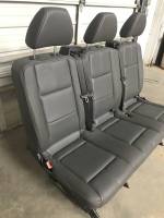 16-23  Mercedes Benz Metris Van Aftermarket Black Leather 3-Pass Bench Seat - Image 6