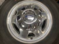 2020 Ford Transit 150/250/350 AWD 16-inch 6 Lug Polished Aluminum OEM Wheels with 235/65/16 Load Range C Continental VanContact A/S Black Wall Tires - Image 2