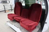 60-72 Chevy/GMC Full Size CK Truck C-200 2.0 Burgundy Cloth Triway Seat  - Image 5