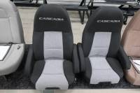 Freightliner Cascadia Semi Truck Black/Silver Cloth Sears 70 Series Air Ride Bucket Seats W/ Arms - Image 15