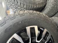 New takeoff 11-25 GMC DENALI 20" BLACK 8 LUG W/ GOODYEAR WRANGLER AT LT275/65/R20 NO TPMS  SET OF 4! - Image 4