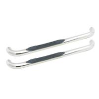 Westin - Westin E-Series 3 Round Nerf Step Bars Single Step Pad Polished Stainless Steel Mount Kit Included - 23-0500 - Image 1