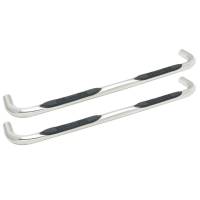 Westin E-Series 3 Round Nerf Step Bars Single Step Pad Polished Stainless Steel Mount Kit Included - 23-0530