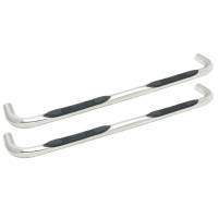 Westin E-Series 3 Round Nerf Step Bars Dual Step Pad Polished Stainless Steel Mount Kit Included For Double Cab - 23-2770