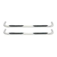 Westin - Westin E-Series 3 Round Nerf Step Bars Dual Step Pad Polished Stainless Steel Mount Kit Included For Double Cab - 23-2770 - Image 3