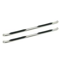 Westin - Westin E-Series 3 Round Nerf Step Bars Dual Step Pad Polished Stainless Steel Mount Kit Included For Crew Max Cab - 23-3250 - Image 1