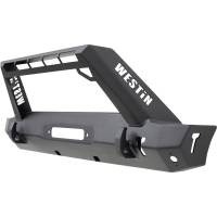 Westin WJ2 Stubby Front Bumper w/LED Light Bar Mount Steel Textured Black Incl. Mounting Bracket Hardware And Install Sheet - 59-80085