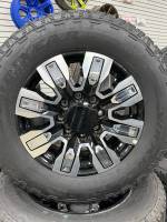 New takeoff 11-25 GMC DENALI 20" CHROME AND BLACK 8 LUG W/ GOODYEAR WRANGLER AT LT275/65/R20  - Image 2