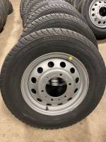 Copy of 15-25 Ford Transit 150 250 350 16" 5 Lug Silver Steel Wheels with 235/65/16 Load Range C Continental VanContact A/S Black Wall Tires