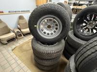 88-26 Chevy Silverado 1500 Truck 17" 6 Lug Painted Steel Wheels w/Bridgestone 265/70/17